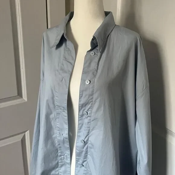 Sunday Best light blue cotton oversized button-up FUTURE shirt from Aritzia - Picture 2 of 9
